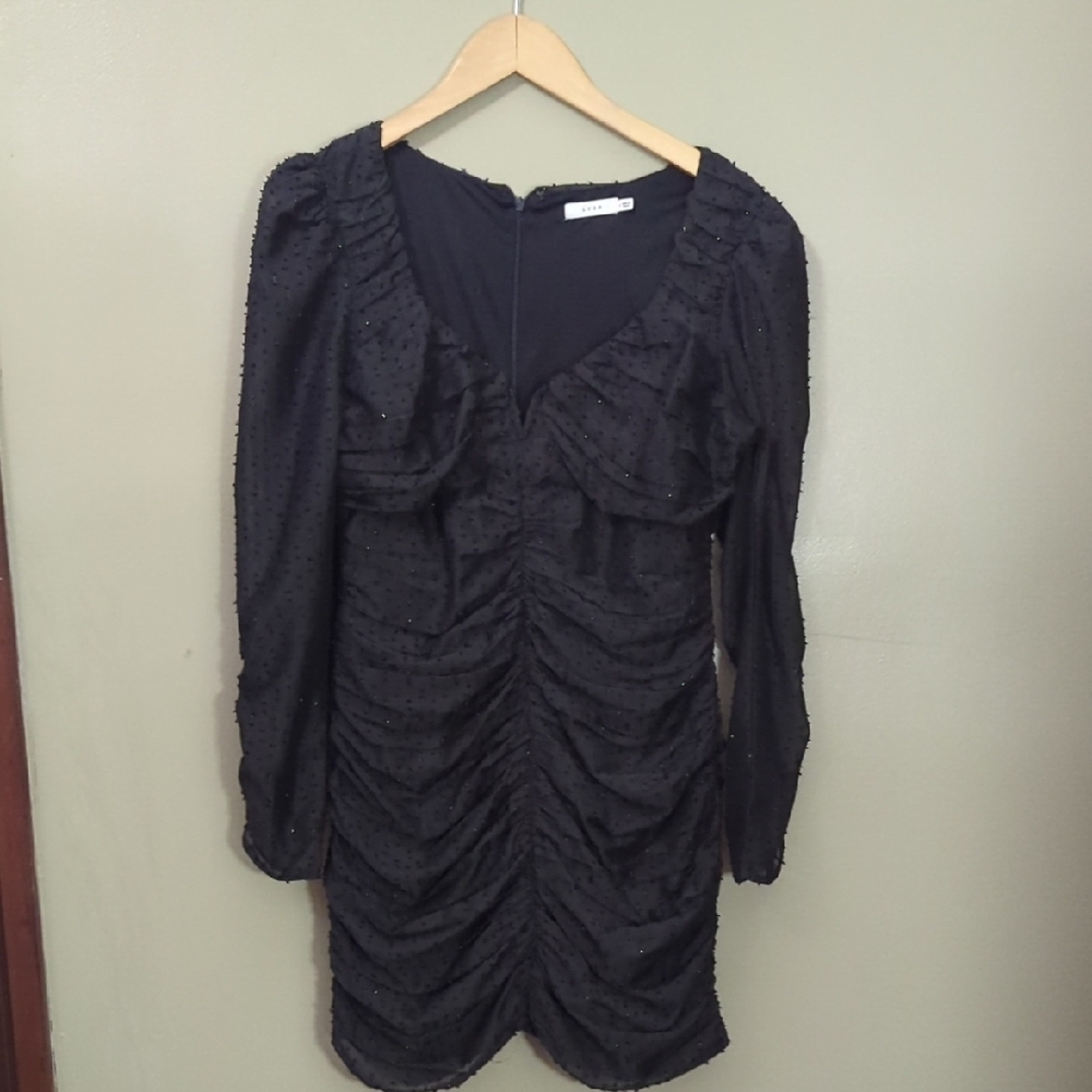 Elegant Black Ruched Dress